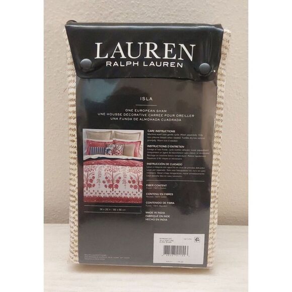 Ralph Lauren ISLA TEXTURE 100% Cotton NATURAL European Euro Pillow Sham $170 - Picture 4 of 12